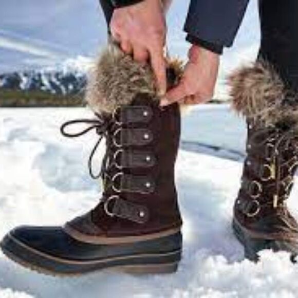 Sorel Joan Of Arctic Faux Fur-Lined Suede Boots - Picture 1 of 8